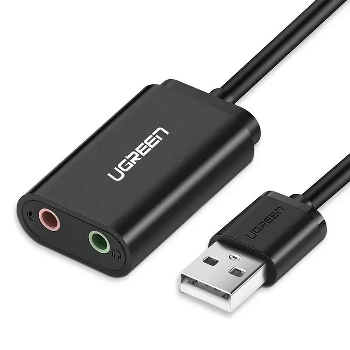 Ugreen external sound card music adapter USB - 3.5 mm mini jack 15cm black (30724) - Audio