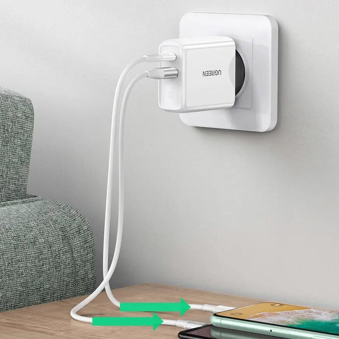 Ugreen Fast USB Type C / USB Wall Charger 36 W Quick Charge 4.0 Power Delivery white (60468 CD170) - Cell phone USB