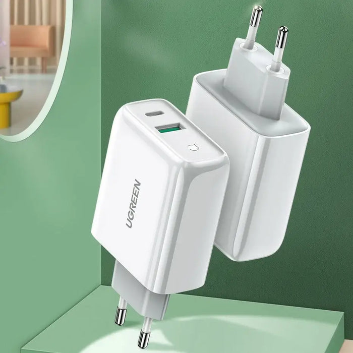 Ugreen Fast USB Type C / USB Wall Charger 36 W Quick Charge 4.0 Power Delivery white (60468 CD170) - Cell phone USB