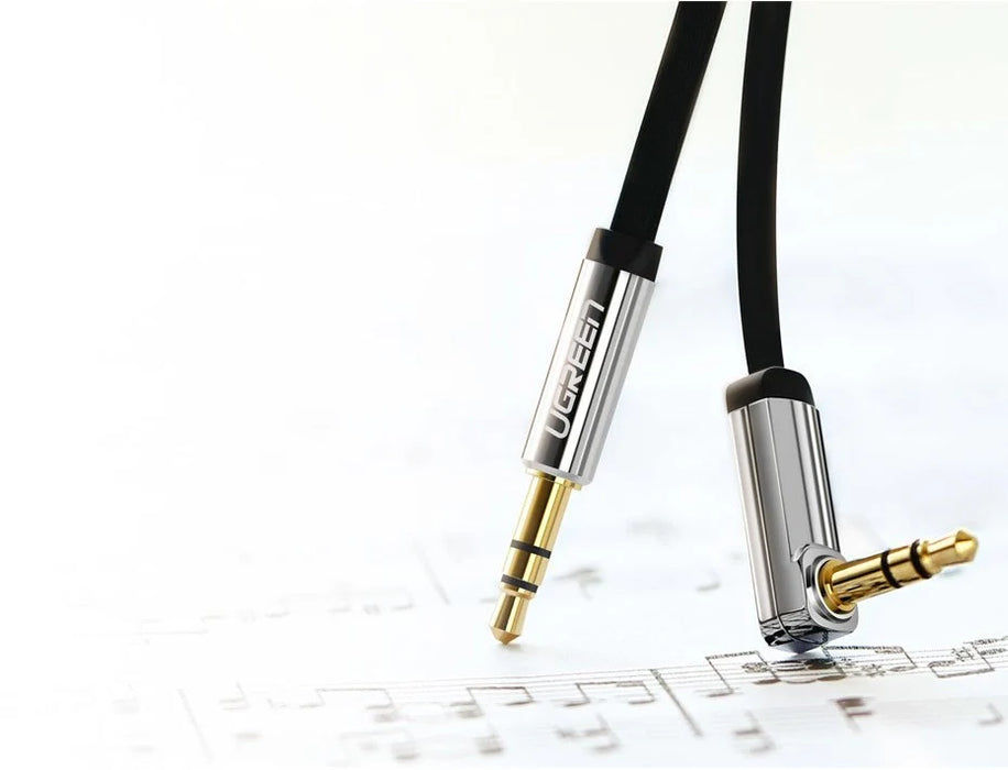 Ugreen flat cable AUX audio cable 3.5 mm mini jack 3m silver (10728) - Audio cables<<<HurtelXML