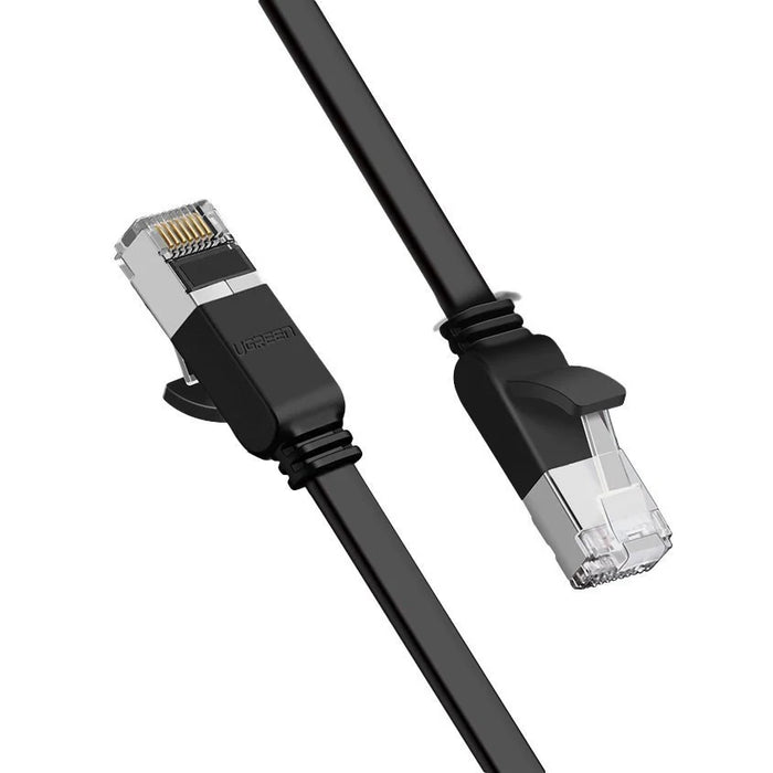 Ugreen Flat Cable Internet Network Cable Ethernet Patchcord RJ45 Cat 6 UTP 1000Mbps 5m Black (NW101 50187) - Network