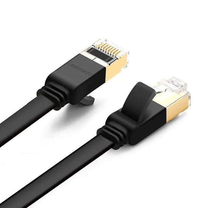 Ugreen Flat Cable Internet Network Cable Ethernet Patchcord RJ45 Cat 7 STP LAN 10 Gbps 3m Black (NW106 11262) - Network
