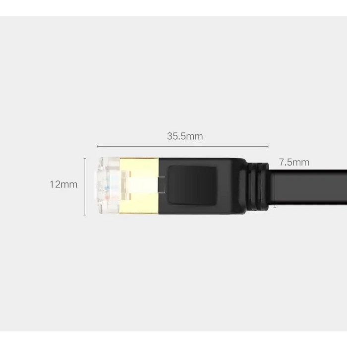 Ugreen Flat Cable Internet Network Cable Ethernet Patchcord RJ45 Cat 7 STP LAN 10 Gbps 3m Black (NW106 11262) - Network