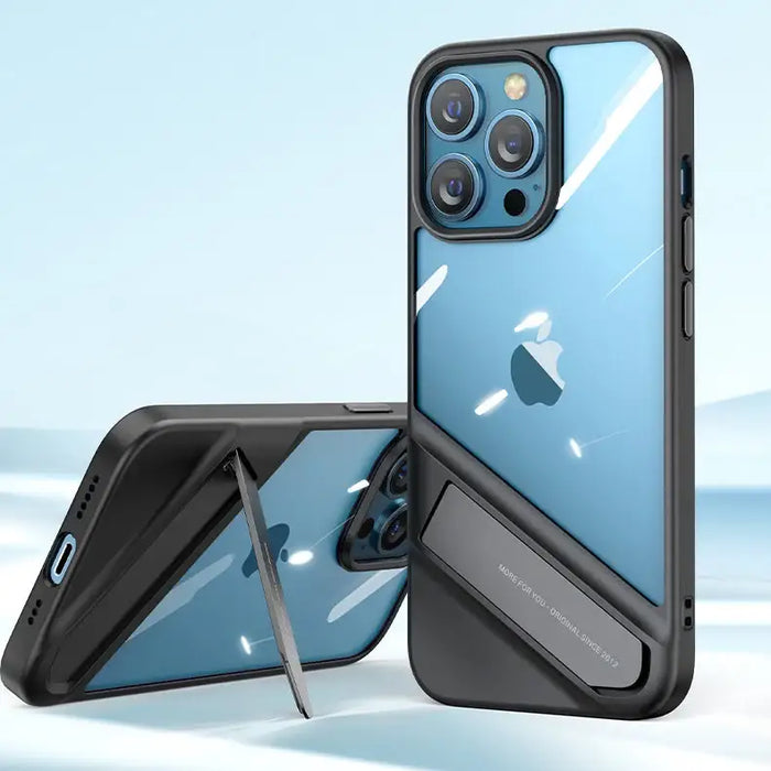 Ugreen Fusion Kickstand Case iPhone 13 Hard Cover with Gel Frame and Stand black (90152) - Cell phone cases