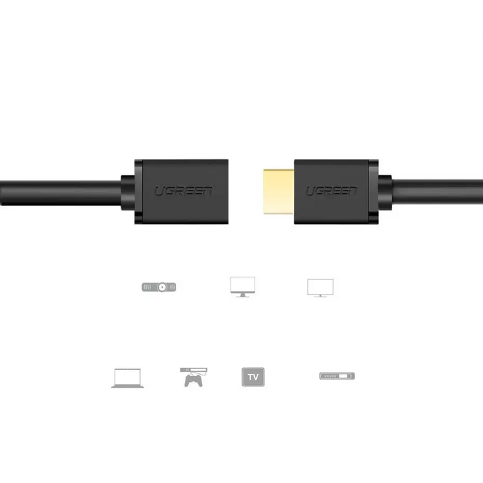 Ugreen HD107 10140 HDMI (Male) - HDMI (Female) 4K Cable 0.5 m - Black - Video cables<<<HurtelXML