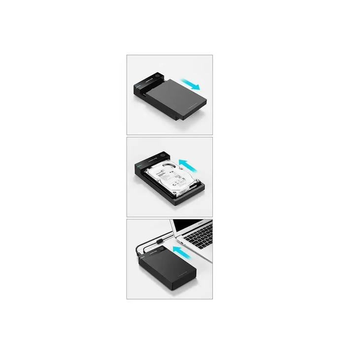 Ugreen HDD bay SATA 3.5 ’’ HDD enclosure USB 3.0 black (50422) - Disk adapters<<<HurtelXML&&&External enclosures