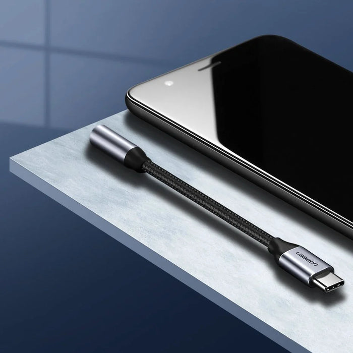 Ugreen Headphone Adapter with 3.5mm mini jack to USB Type C 10cm gray (30632) - USB adapters<<<HurtelXML