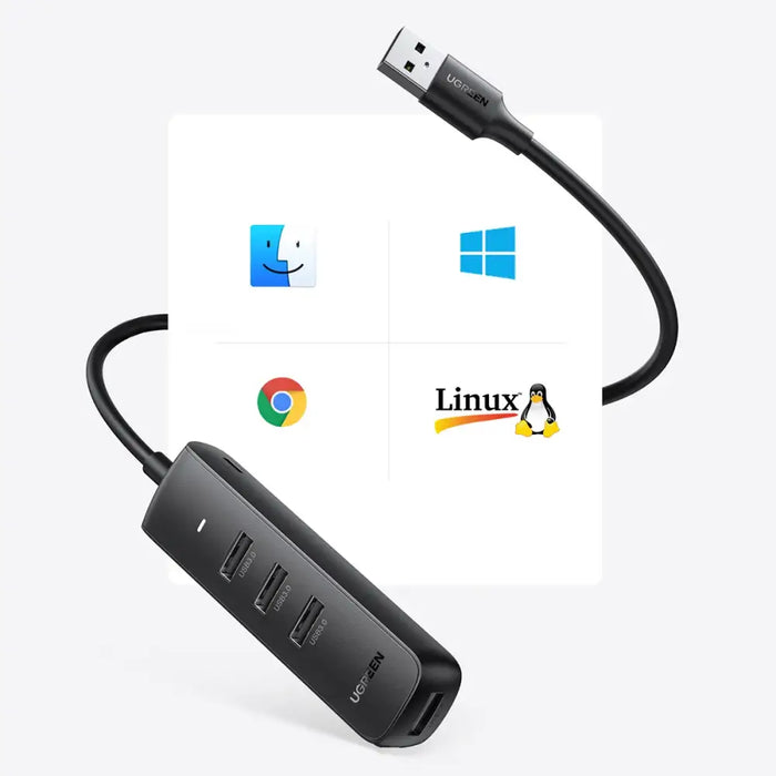 Ugreen HUB USB Type A splitter - 4x USB 3.2 Gen 1 black (CM416 80657) - USB hubs<<<HurtelXML