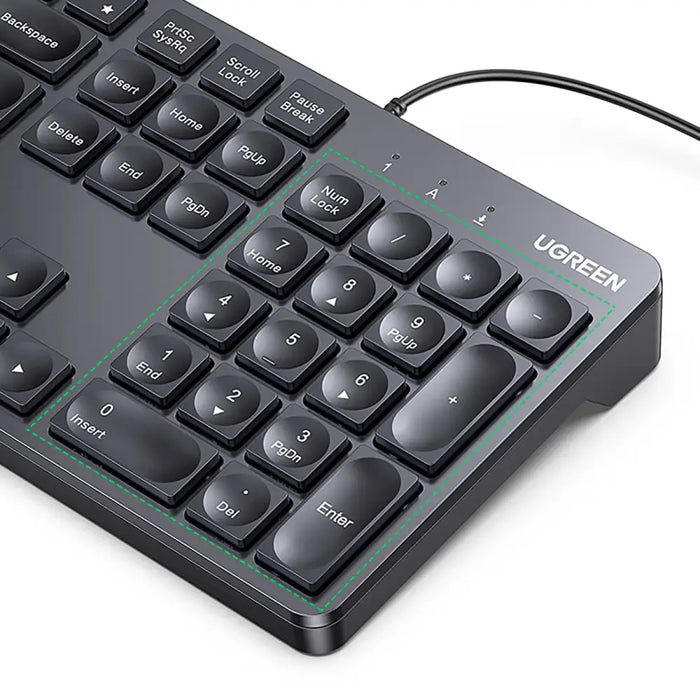 Ugreen KU004 90875 keyboard wired 1.5 m for Windows / MacOS - black - Other office accessories<<<HurtelXML