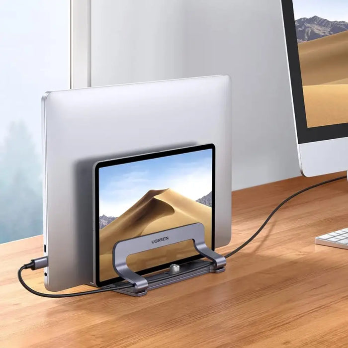 Ugreen LP258 Vertical Stand for 2 Devices Aluminum for Laptop Tablet - Silver - Stands and tables