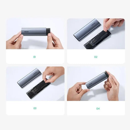 Ugreen M.2 SSD bay USB 3.2 Gen 2 drive (SuperSpeed USB 10 Gbps) + USB Type C cable 0.5m gray (CM400 10902) - Disk