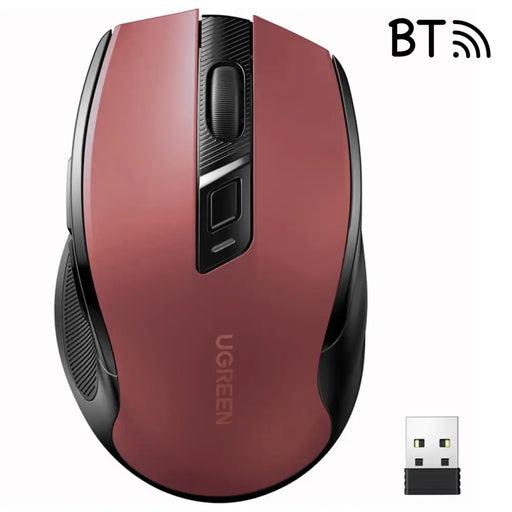 Ugreen MU006 wireless optical mouse USB 2.4GHz / Bluetooth 5.0 4000 DPI - red - Other office accessories<<<HurtelXML