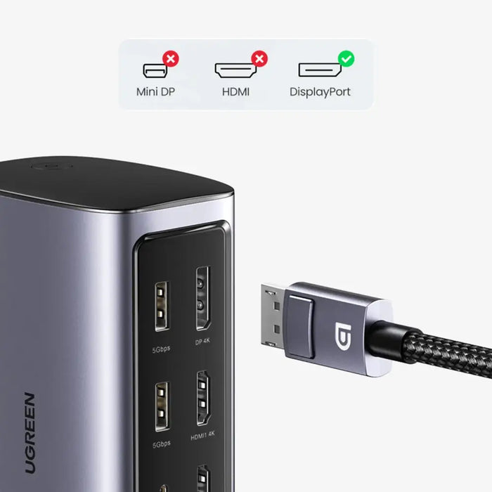 Ugreen Multifunction HUB 12in1 USB C USB HDMI DP RJ45 AUX SD TF gray (CM555) - USB hubs<<<HurtelXML