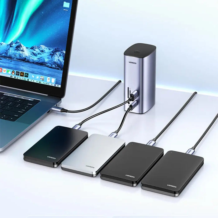 Ugreen Multifunction HUB 12in1 USB C USB HDMI DP RJ45 AUX SD TF gray (CM555) - USB hubs<<<HurtelXML