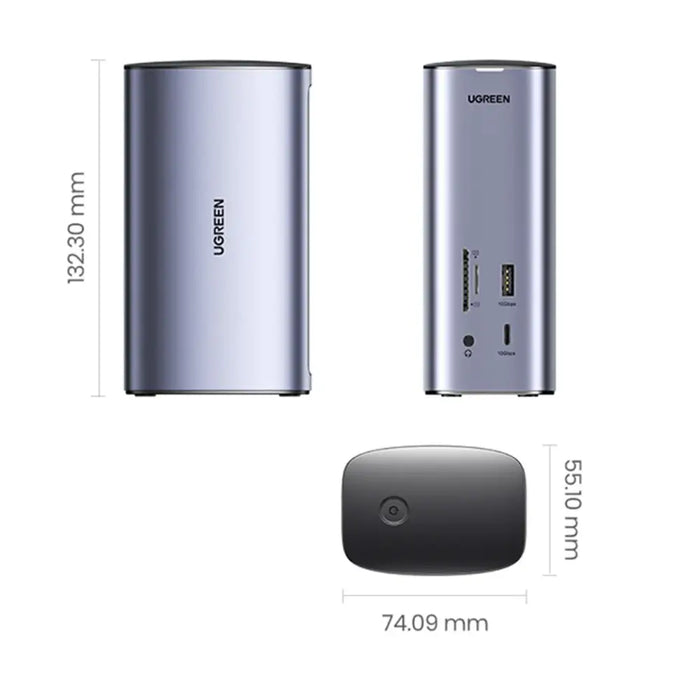 Ugreen Multifunction HUB 12in1 USB C USB HDMI DP RJ45 AUX SD TF gray (CM555) - USB hubs<<<HurtelXML