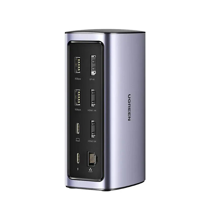Ugreen Multifunction HUB 12in1 USB C USB HDMI DP RJ45 AUX SD TF gray (CM555) - USB hubs<<<HurtelXML