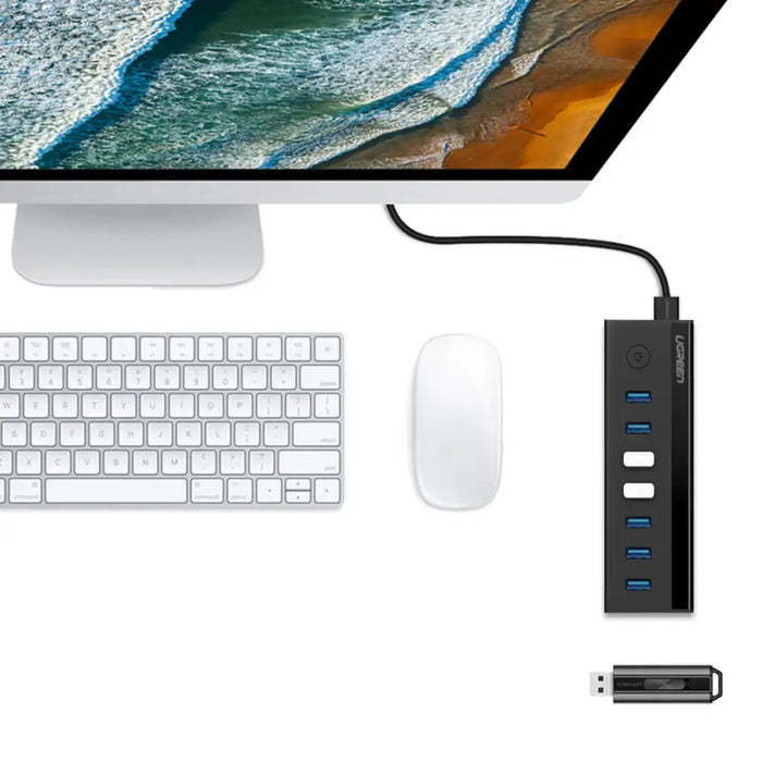 Ugreen multifunctional HUB 7in1 USB-A - 7xUSB-A 5Gb/s black (US219) - USB hubs<<<HurtelXML