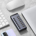 Ugreen multifunctional HUB 7in1 USB Type C - 7x USB Type A 3.0 PD DC 12V gray (CM481) - USB hubs<<<HurtelXML
