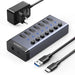 Ugreen multifunctional HUB 7in1 USB Type C - 7x USB Type A 3.0 PD DC 12V gray (CM481) - USB hubs<<<HurtelXML
