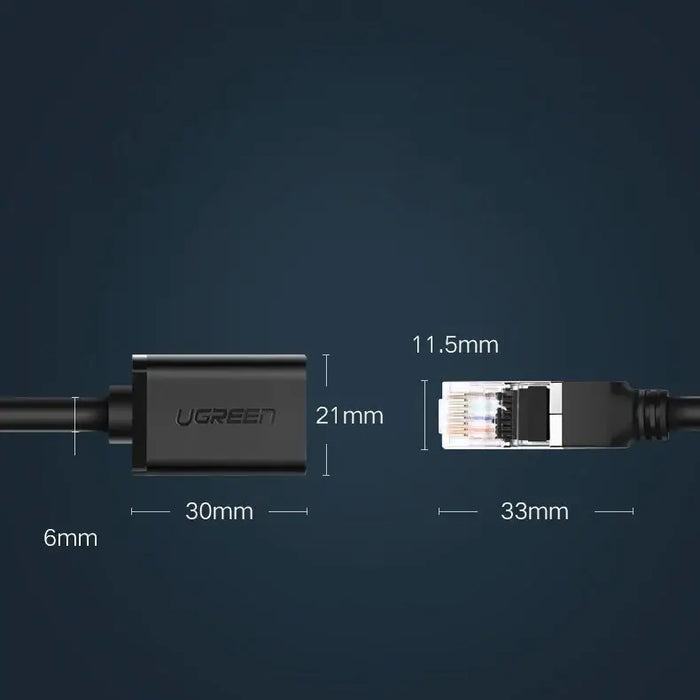 Ugreen NW112 11283 Network Ethernet Cable RJ45 (Female) - RJ45 (Male) F/UTP Cat. 6 1 Gbps 5m - black - Network