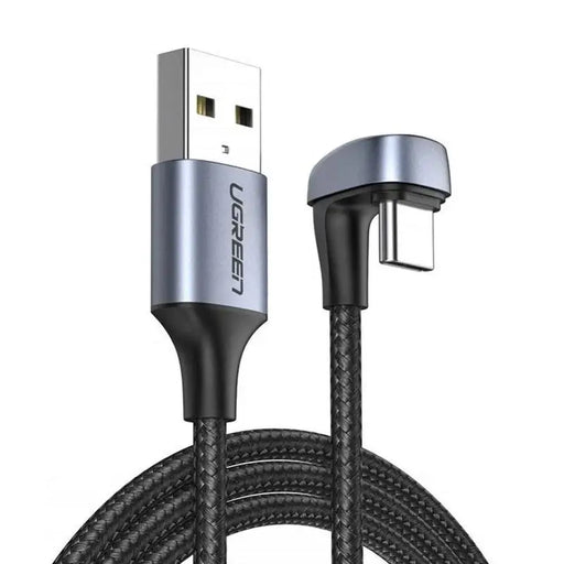 Ugreen nylon angled cable USB cable - USB Type C 1 m 3 A 18 W Quick Charge AFC FCP for gamers gray (70313) - Cell phone