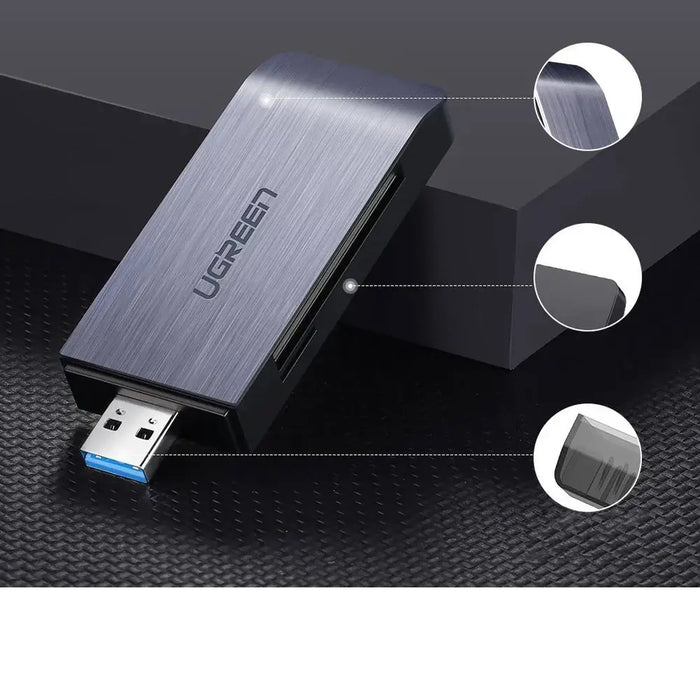 Ugreen SD / micro SD / CF / MS card reader for USB 3.0 gray (50541) - Flash card readers<<<HurtelXML