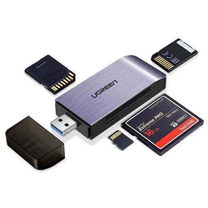 Ugreen SD / micro SD / CF / MS card reader for USB 3.0 gray (50541) - Flash card readers<<<HurtelXML