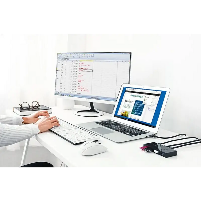 Ugreen switch box HUB switch 4x USB 3.2 Gen 1 USB splitter for two computers black (US216 30768) - KVM