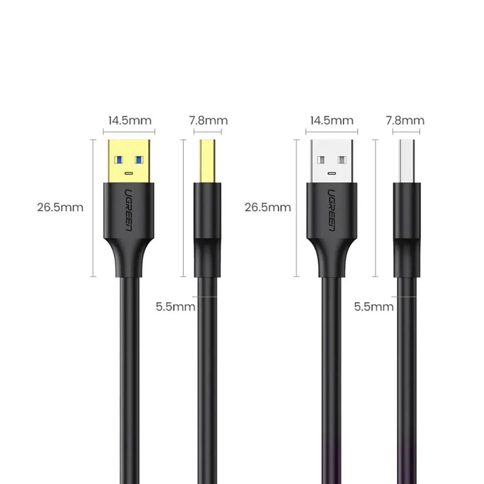 Ugreen US128 90576 USB-A 3.0 / USB-A 3.0 5Gb/s cable 3m - black - Cell phone cables<<<HurtelXML