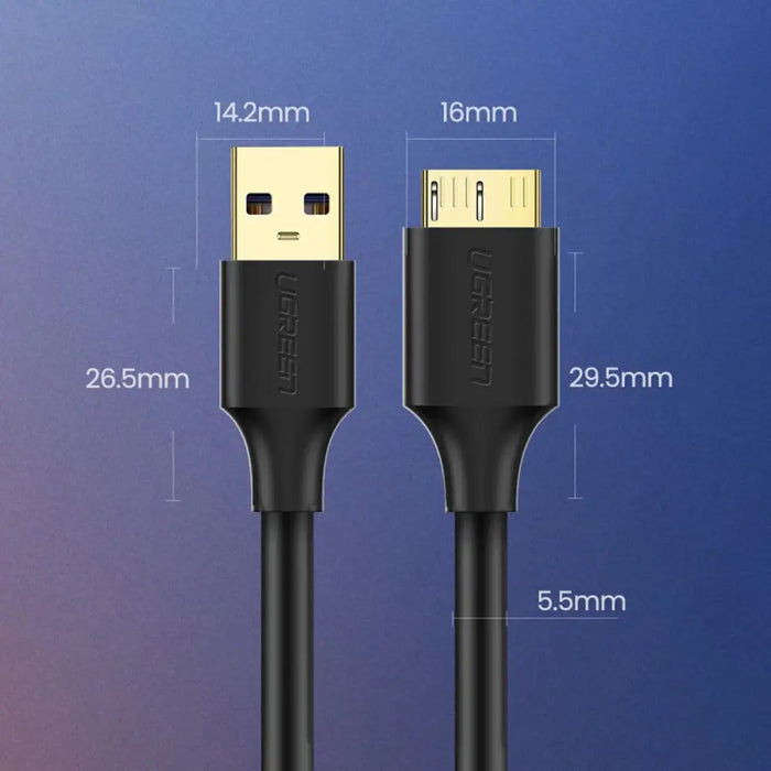 Ugreen US130 10840 USB-A 3.0 - micro USB-B cable 0.5m - black - Cell phone cables<<<HurtelXML