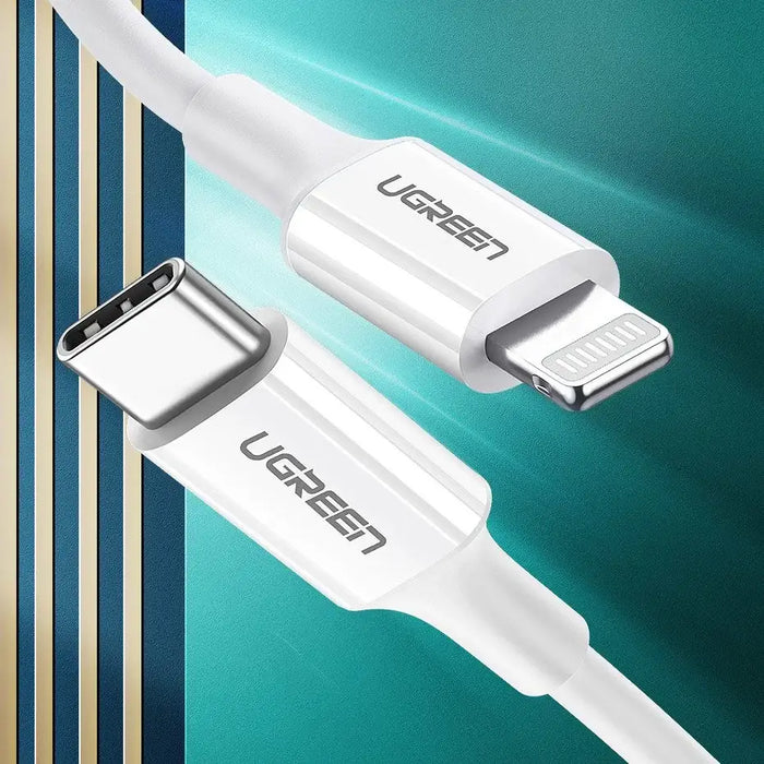 Ugreen US171 Lightning - USB-C MFi PD cable 20W 480Mb/s 1m - white - Cell phone cables<<<HurtelXML&&&Кабели за мобилни