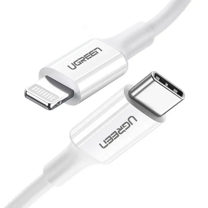 Ugreen US171 Lightning - USB-C MFi PD cable 20W 480Mb/s 1m - white - Cell phone cables<<<HurtelXML&&&Кабели за мобилни