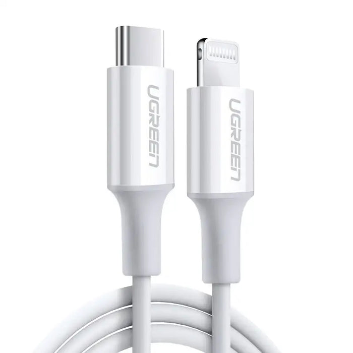 Ugreen US171 Lightning - USB-C MFi PD cable 20W 480Mb/s 1m - white - Cell phone cables<<<HurtelXML&&&Кабели за мобилни
