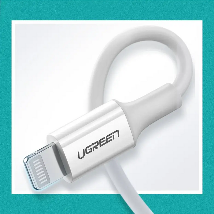 Ugreen US171 Lightning - USB-C MFi PD cable 20W 480Mb/s 1m - white - Cell phone cables<<<HurtelXML&&&Кабели за мобилни