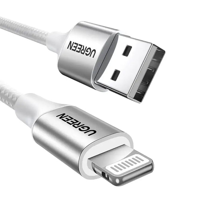 Ugreen US199 60162 USB-A / Lightning MFi Cable 1.5m - Silver - Cell phone cables<<<HurtelXML