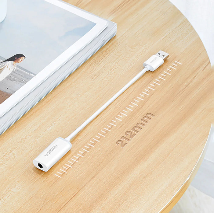 Ugreen US206 30712 USB-A (male) / 3.5 mm mini jack (female) adapter - white - USB adapters<<<HurtelXML