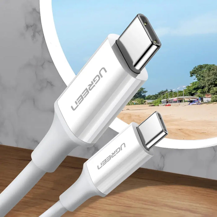 Ugreen US264 60517 USB-C / USB-C PD QC AFC Cable 0.5m - White - Cell phone cables<<<HurtelXML