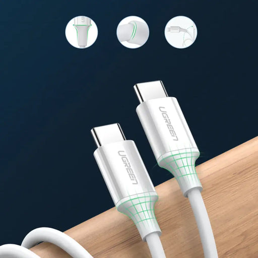 Ugreen US264 60519 USB-C / USB-C PD QC AFC Cable 1.5m - White - Cell phone cables<<<HurtelXML
