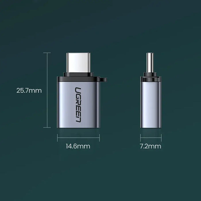 Ugreen US270 USB-C (Male) / USB-A 3.0 (Female) Adapter with Lanyard - Gray - USB adapters<<<HurtelXML