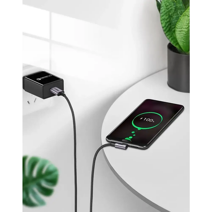 Ugreen US284 50941 USB-A (straight) / USB-C (angled) 3A Cable 1m - Gray - Cell phone cables<<<HurtelXML&&&USB