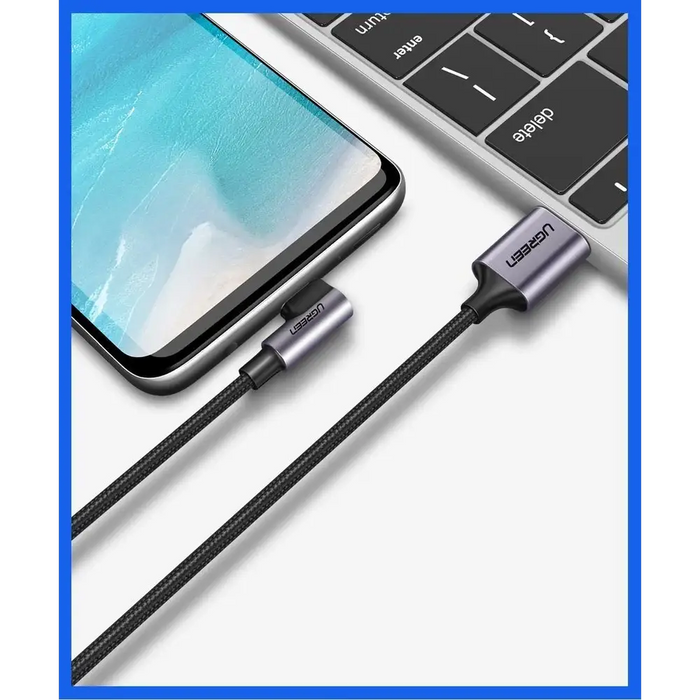 Ugreen US284 50941 USB-A (straight) / USB-C (angled) 3A Cable 1m - Gray - Cell phone cables<<<HurtelXML&&&USB