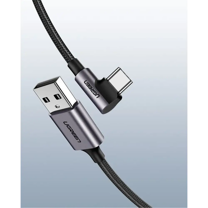 Ugreen US284 50941 USB-A (straight) / USB-C (angled) 3A Cable 1m - Gray - Cell phone cables<<<HurtelXML&&&USB