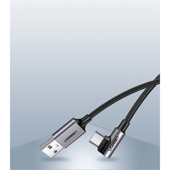 Ugreen US284 50941 USB-A (straight) / USB-C (angled) 3A Cable 1m - Gray - Cell phone cables<<<HurtelXML&&&USB