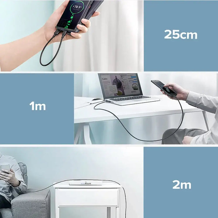 Ugreen US287 60114 USB-A / USB-C 3A cable 0.25m - black - Cell phone cables<<<HurtelXML&&&USB cablesKBA-USB<<<Cables