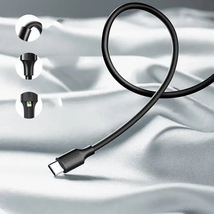 Ugreen US287 60117 USB-A / USB-C 3A cable 1.5m - black - Cell phone cables<<<HurtelXML&&&USB cablesKBA-USB<<<Cables