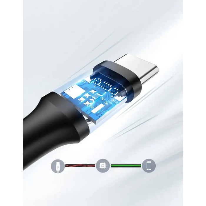 Ugreen US287 60118 USB-A / USB-C 3A cable 2m - black - Cell phone cables<<<HurtelXML&&&USB cablesKBA-USB<<<Cables