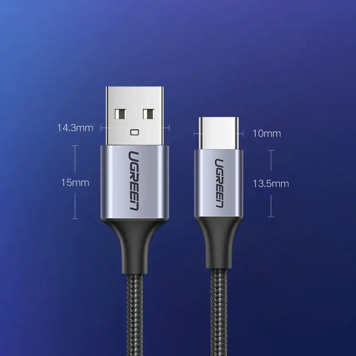 Ugreen US288 60128 USB-A / USB-C QC 3.0 3A 2m cable - gray - Cell phone cables<<<HurtelXML&&&USB cablesKBA-USB<<<Cables