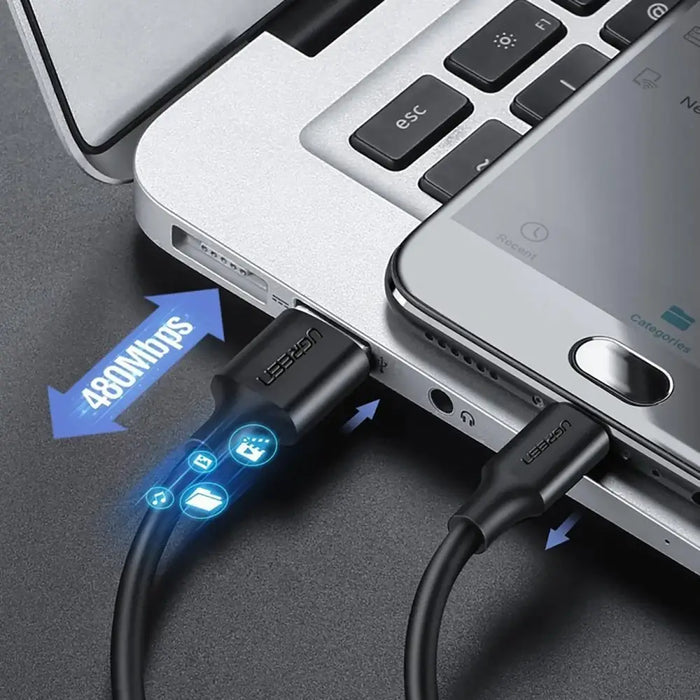 Ugreen US289 60134 micro USB / USB-A cable 0.25m - black - Cell phone cables<<<HurtelXML