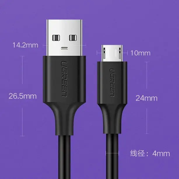 Ugreen US289 60137 micro USB / USB-A cable 1.5m - black - Cell phone cables<<<HurtelXML&&&USB cablesKBA-USB<<<Cables