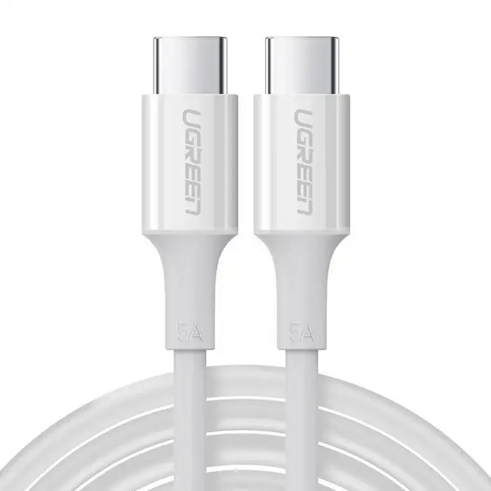 Ugreen US300 USB-C - USB-C PD QC FCP cable 100W 5A 480Mb/s 2m - white - Cell phone cables<<<HurtelXML&&&Кабели за